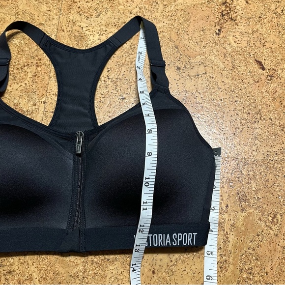 Victoria’s Secret / Victoria’s Sport Black Zip Front Racerback Sports Bra Sz 34C - Picture 12 of 12